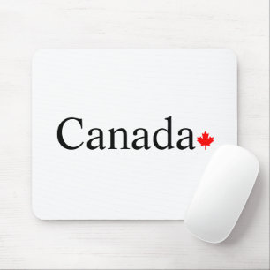 Canada typography with red maple leaf white mouse pad