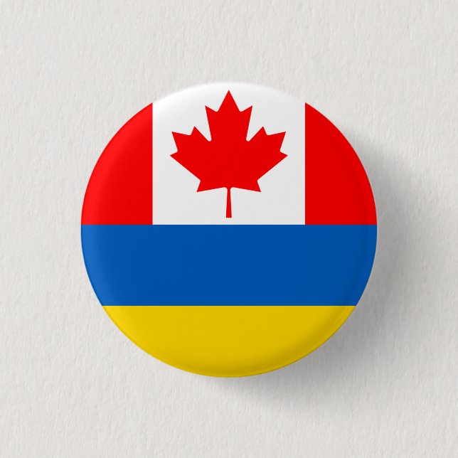 Canada Ukraine 1 Inch Round Button (Front)