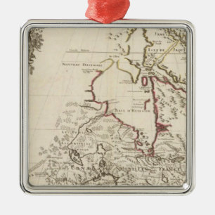 Canada, United States, North America Metal Ornament