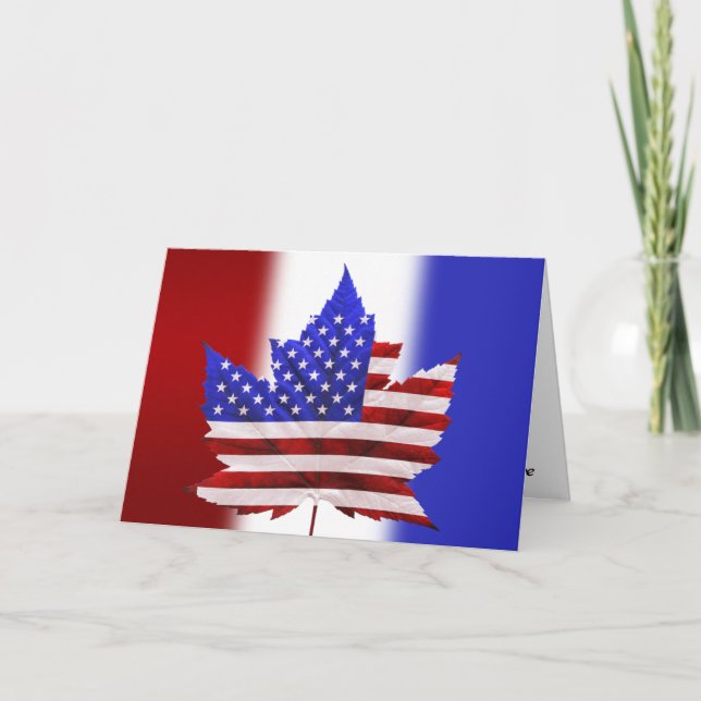 Canada US Cartes de drapeau Canadien USA Cartes de (Devant)