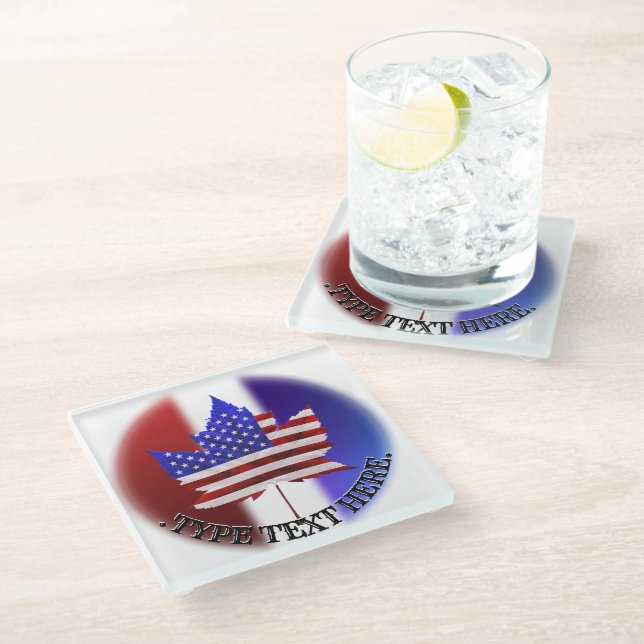 Canada USA Coasters Personalized US Canada Coaster (Angled)