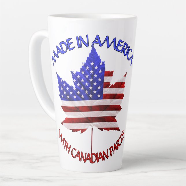 Canada USA Cups US / Canada Souvenir Latte Mugs (Angle gauche)