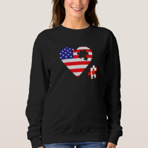 Canada USA Flag Heart Roots Puzzle Canadian Americ Sweatshirt