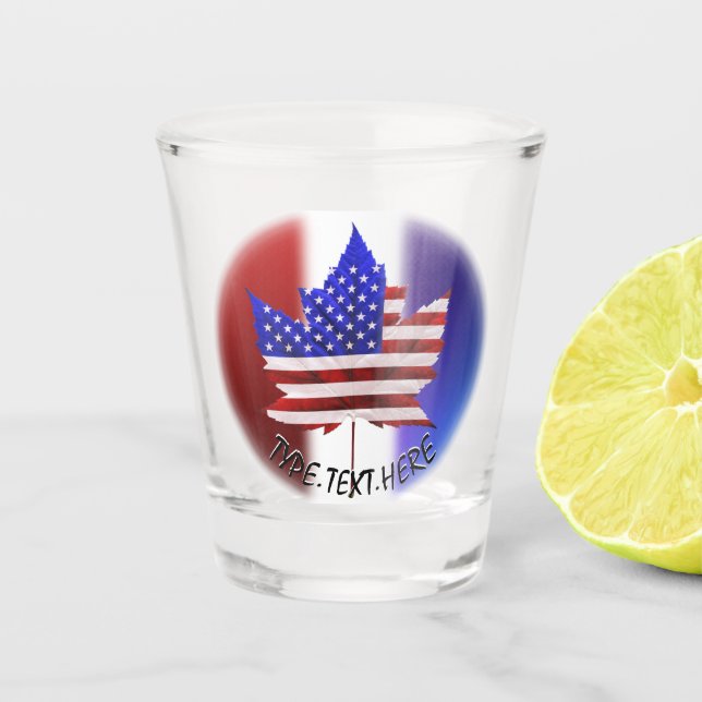 Canada USA Glasses US Canada Souvenir Shot Glass (Front)