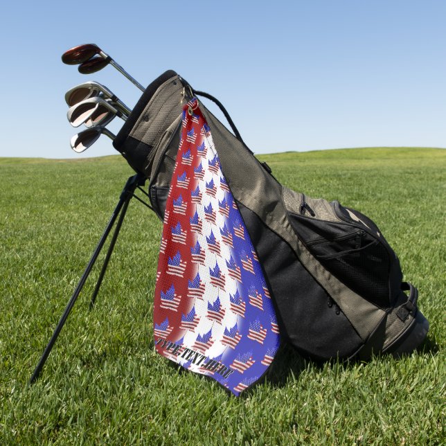 Canada USA Golf Towel Canada US Flag GOlf Gifts (Green)