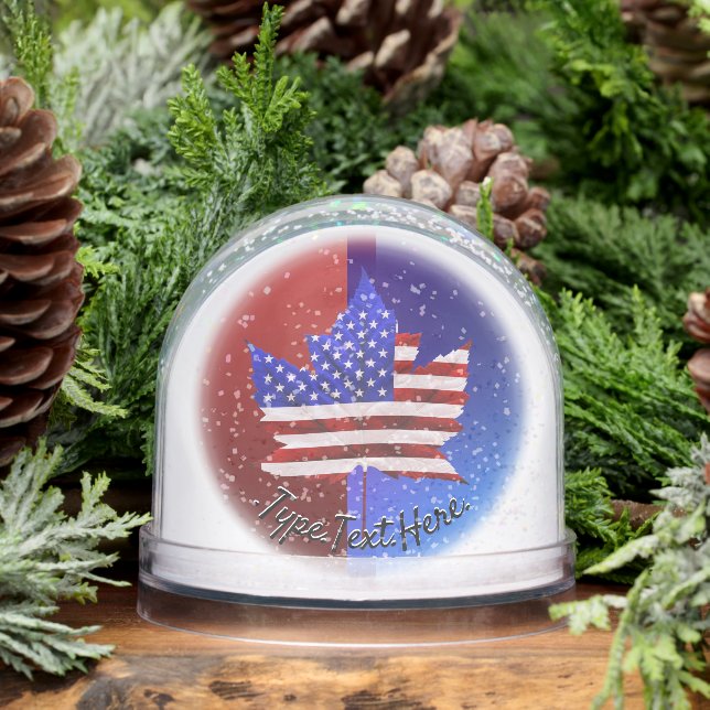 Canada USA Snow Globe Personalized Snow Globes (Winter)