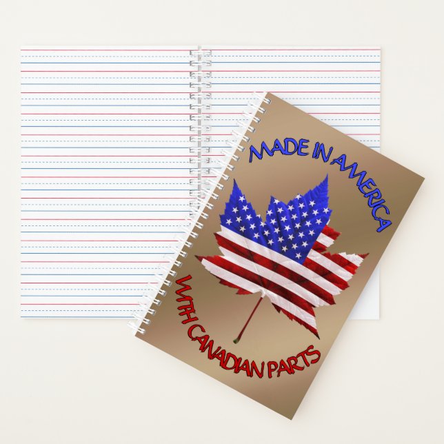 Canada USA Souvenir Planner Notebook Personalized  (Inside)