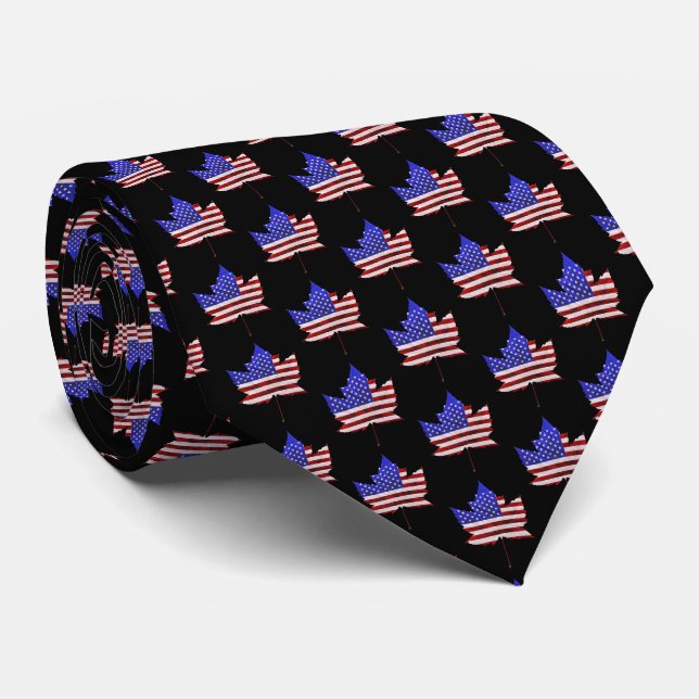 Canada USA Ties Personalize US / Canada Neckties (Rolled)