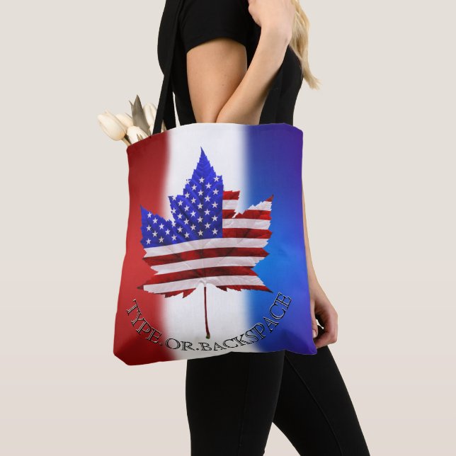 Canada USA Tote Bags Canada / US Souvenir Bags  (Close Up)