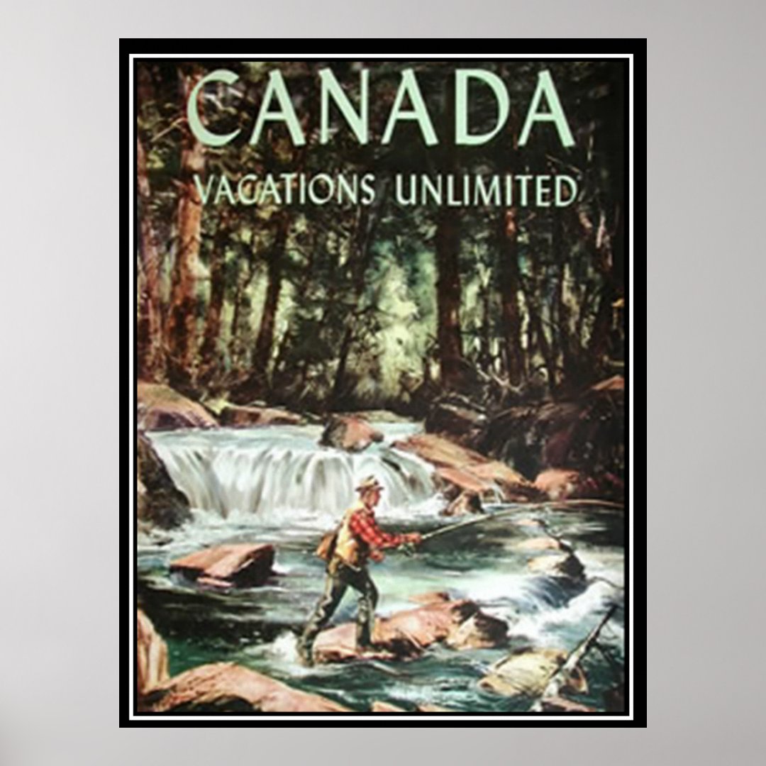 Canada Vacations Vintage Travel Poster | Zazzle