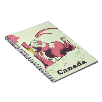 Canada vintage beaver travel poster notebook
