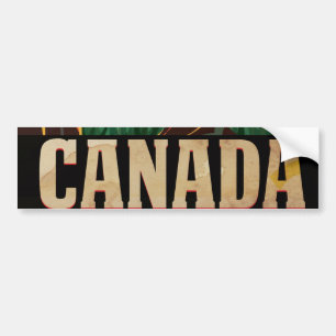 Canada Vintage Travel Poster Bumper Sticker