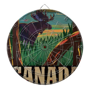 Canada Vintage Travel Poster Dartboard
