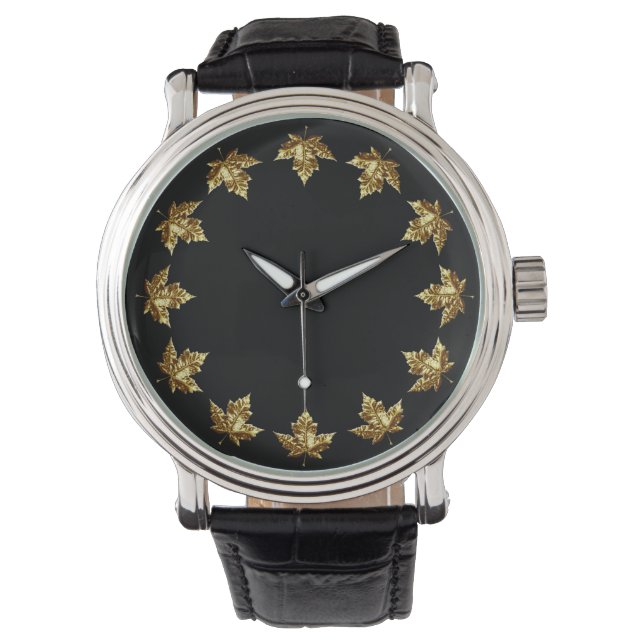Canada Watch Gold Canada Souvenir Wrist Watch (Front)