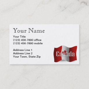 Canada Waving Flag Business Card