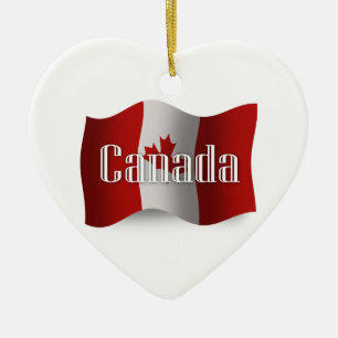 Canada Waving Flag Ceramic Ornament