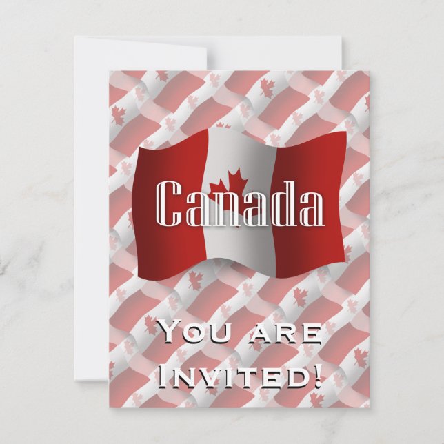 Canada Waving Flag Invitation (Front)