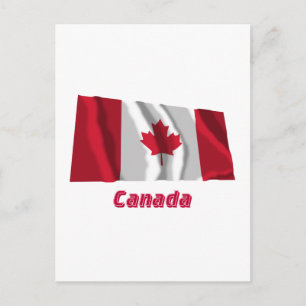Canada Waving Flag with Name Postcard