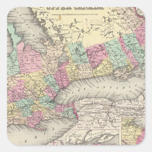 Canada West or Upper Canada Square Sticker (Front)