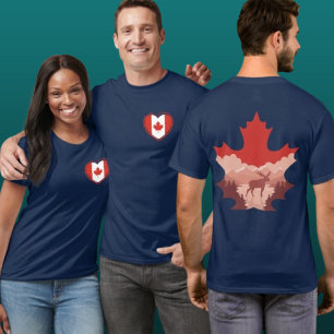 Canada Wildlife Heart Double-Sided Graphic Tee