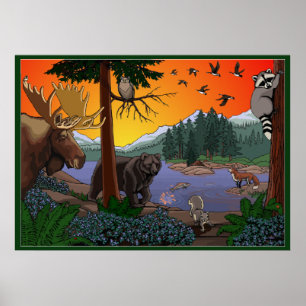 Canada Wildlife Kid's Art Posters & Prints