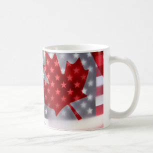 Canada with America flags Coffee Mug
