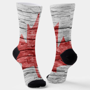 Canada wooden flag socks
