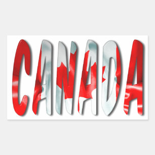 Canada Word With Flag Texture Sticker