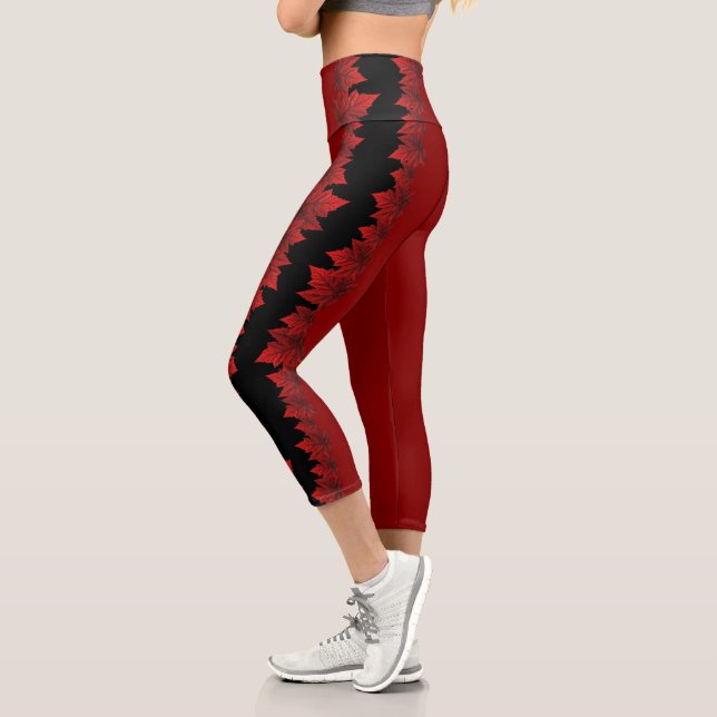Canada Yoga Pants Canada Maple Leaf Team Pants (Left)
