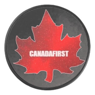 Canadafirst Red Maple Leaf Hockey Puck