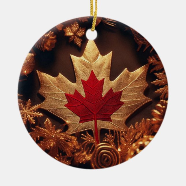 CANADIA FLAG INSPIRED CERAMIC ORNAMENT (Front)