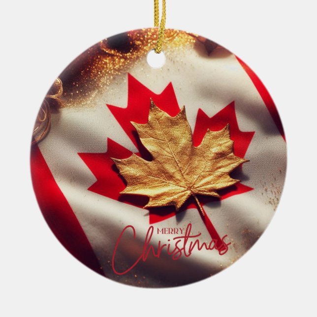 CANADIA FLAG INSPIRED CERAMIC ORNAMENT (Front)