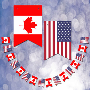 Canadian American Flags, Party banners Canada /USA