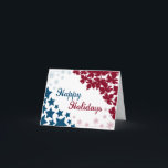 Canadian/American Holiday Card<br><div class="desc">The ideal holiday card for Canadians living in the USA or Americans living in Canada. Red,  white,  blue,  and snowflakes.</div>