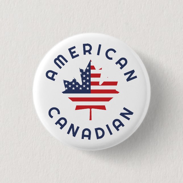 Canadian American  Roots  1 Inch Round Button (Front)