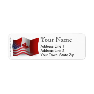 Canadian-American Waving Flag
