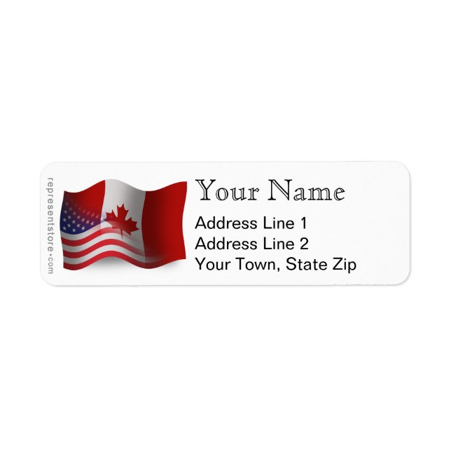 Canadian-American Waving Flag (Front)