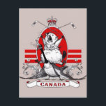 Canadian Anarchy Postcard<br><div class="desc">What's more Canadian than a Beaver with hockey sticks,  riding a Canada Goose?</div>