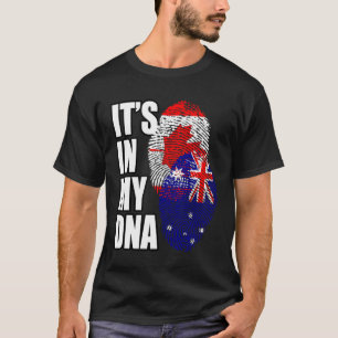 Canadian And Australian Mix DNA Flag Heritage T-Shirt