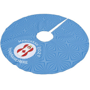 Canadian Angel Hanukkah Flag Personalized Brushed Polyester Tree Skirt