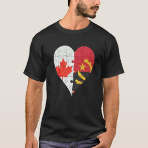 Canadian Angolan Flag Heart T-Shirt