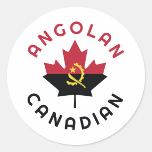 Canadian Angolan  Roots Classic Round Sticker