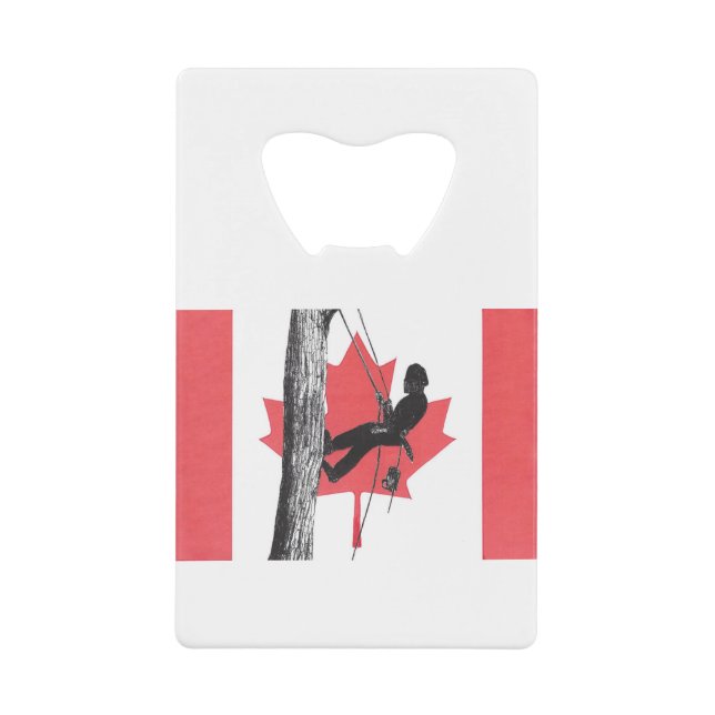 CANADIAN Arb Art Arborist Tree Surgeon Chainsaw Credit Card Bottle Opener (Front)