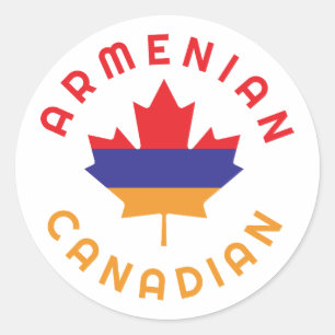 Canadian Armenian Roots Classic Round Sticker