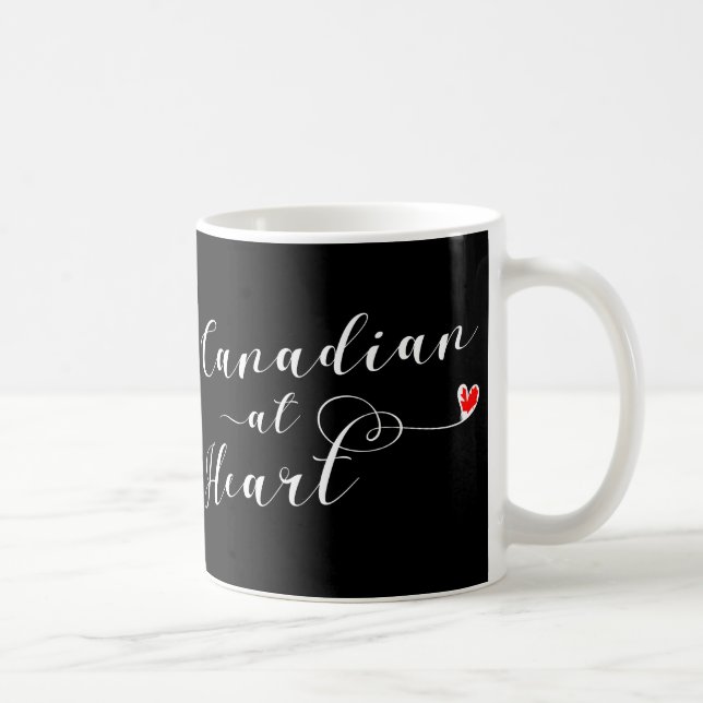Canadian At Heart Mug, Canada Coffee Mug (Right)