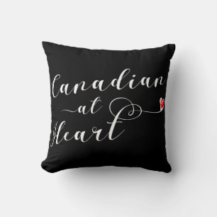 Canadian At Heart Throw Cushion, Canada Throw Pillow