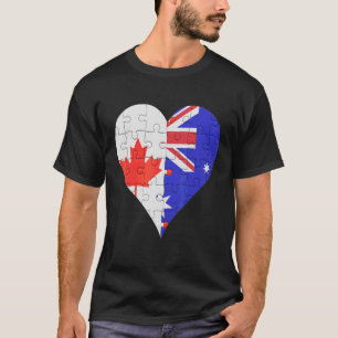 Canadian Australian Flag Heart T-Shirt