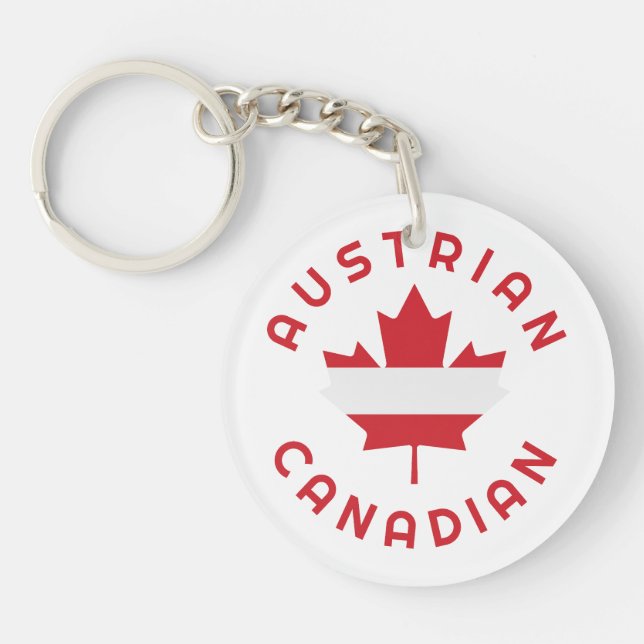 Canadian Austrian   Roots Keychain (Front)