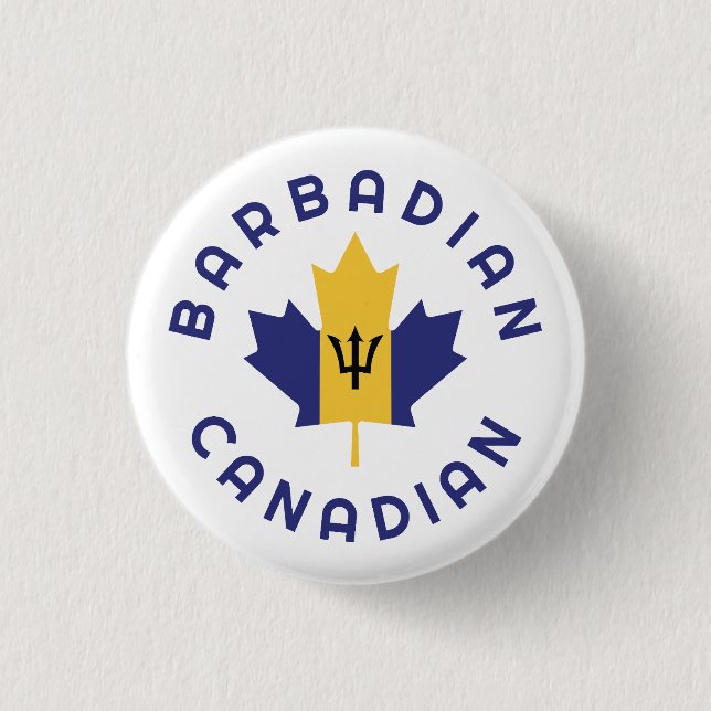 Canadian Barbadian Roots 1 Inch Round Button (Front)