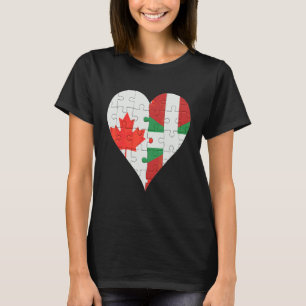 Canadian Basque Flag Heart T-Shirt